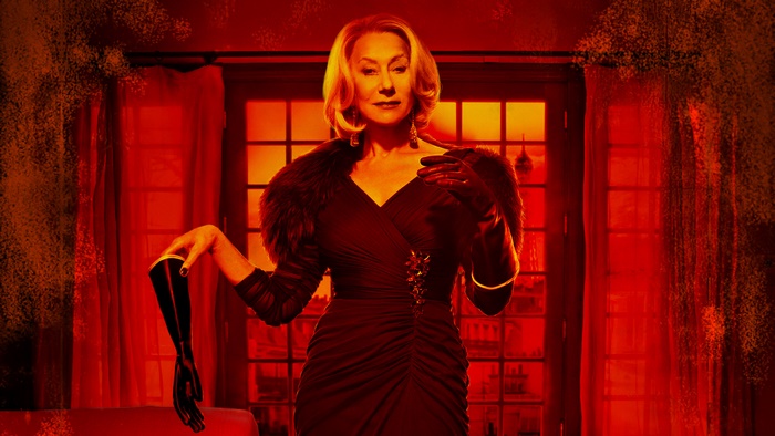 Helen Mirren in a red dress