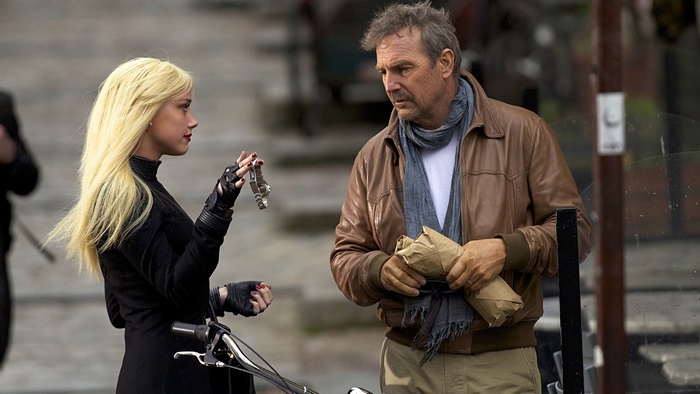 Kevin Costner and Amber Heard in 3 Days to Kill