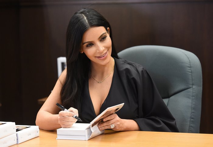 Kim Kardashian signing books