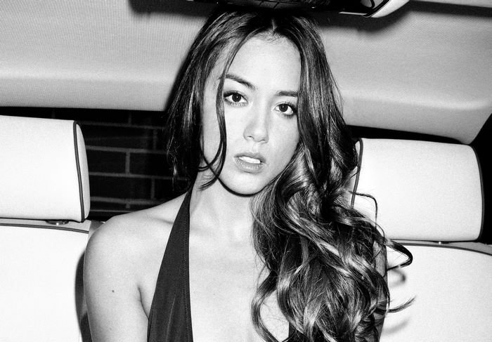 Chloe Bennet in a car