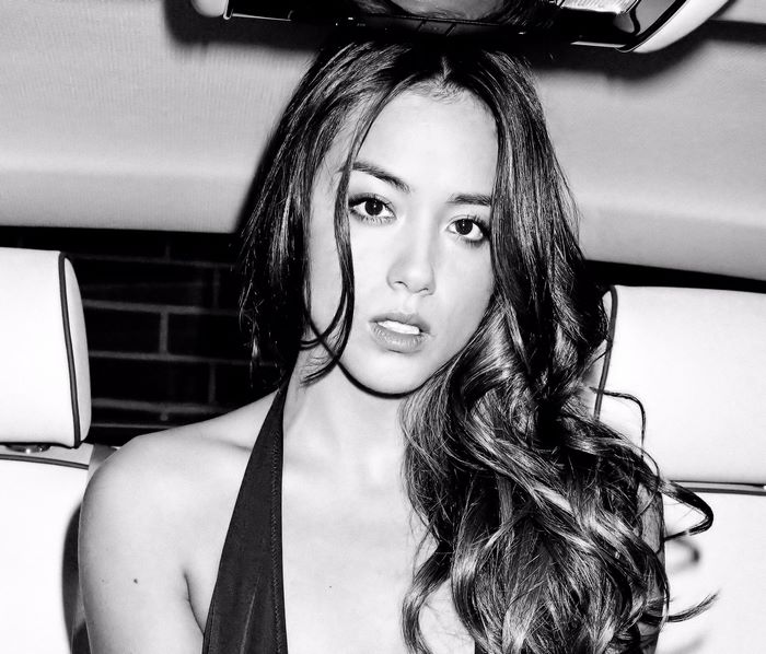 Chloe Bennet in a car