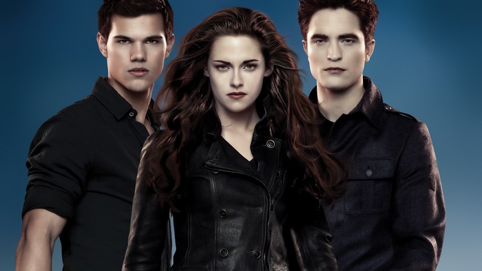 Bella Swan, Jacob Black, and Edward Cullen from Twilight