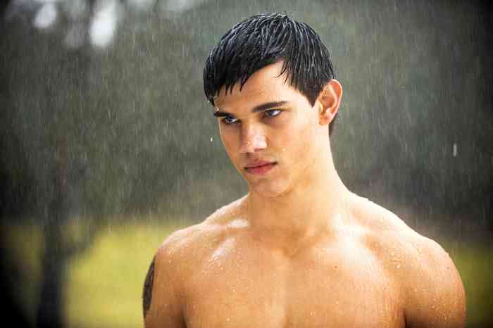Taylor Lautner in the rain