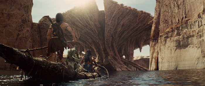 John Carter in a boat