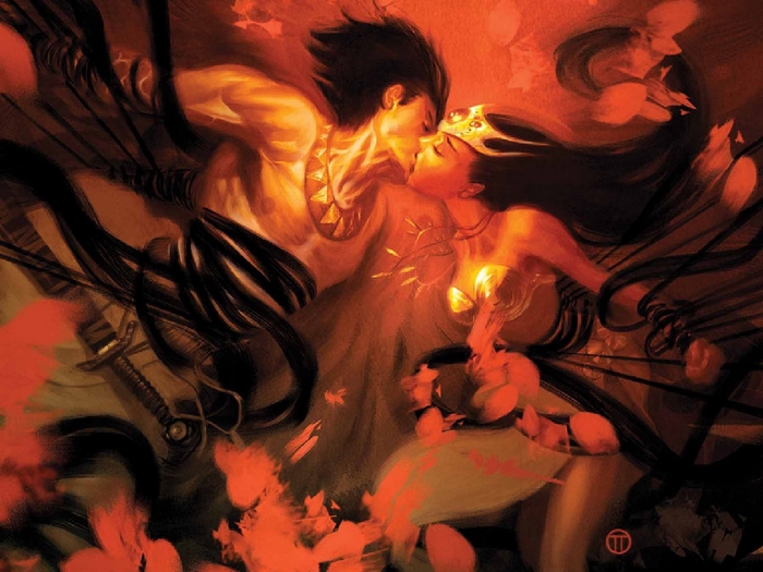 John Carter and Dejah Thoris kissing