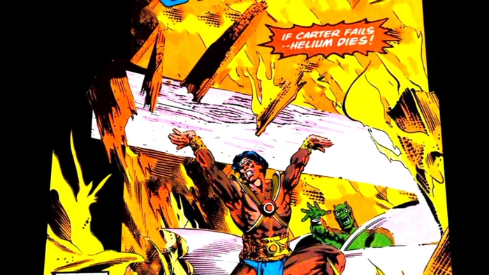 John Carter in a burning environment