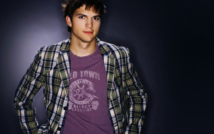 Ashton Kutcher in a plaid jacket