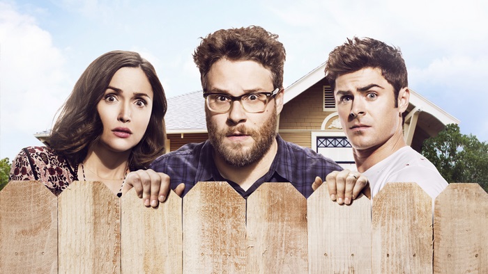 Neighbors movie poster with Seth Rogen
