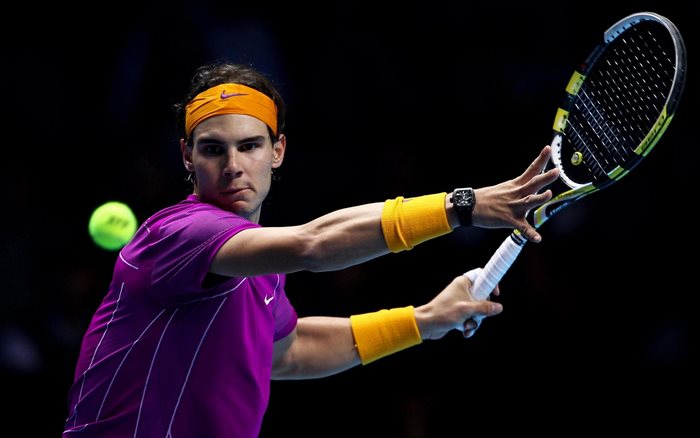 Rafael Nadal playing tennis