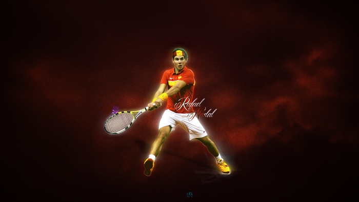 Rafael Nadal playing tennis