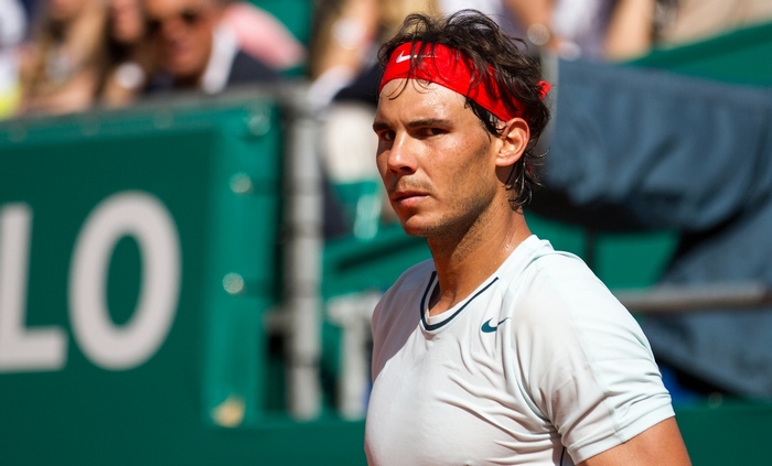 Rafael Nadal on Tennis Court