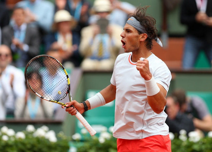 Rafael Nadal playing tennis