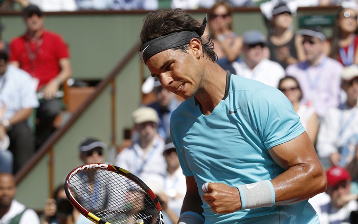 Rafael Nadal playing tennis