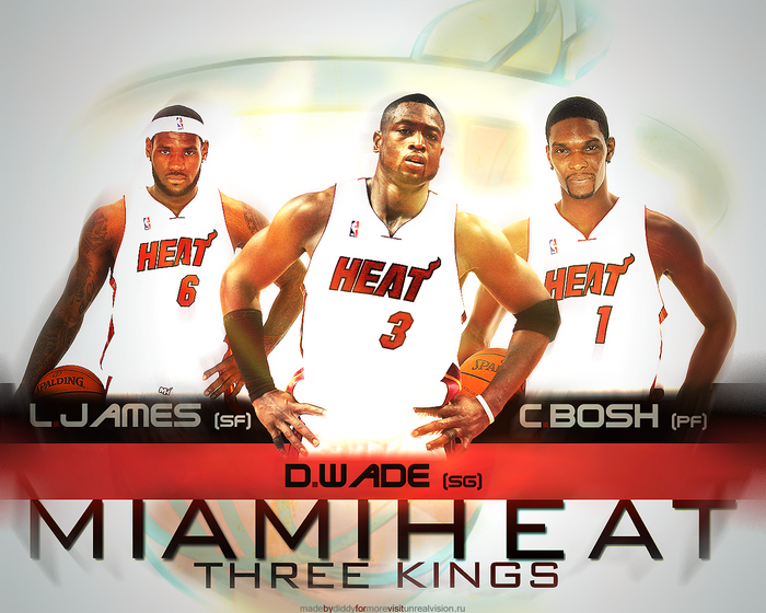 Miami Heat "Three Kings" LeBron James, Dwyane Wade, Chris Bosh