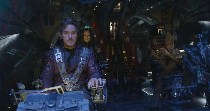 Star-Lord, Mantis, and Groot in the Milano