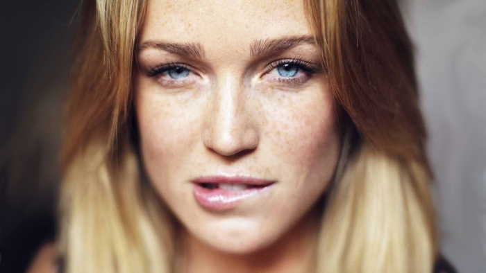 Caity Lotz close-up portrait