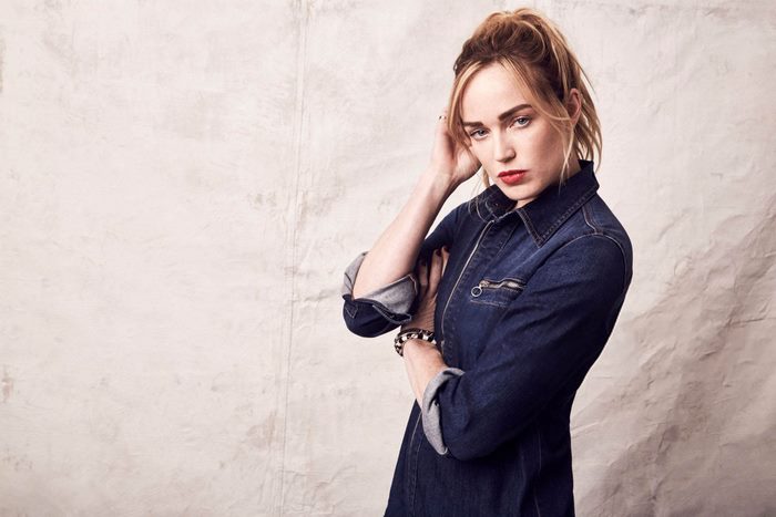 Caity Lotz in Denim Shirt