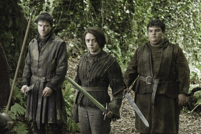 Arya Stark and companions from Game of Thrones