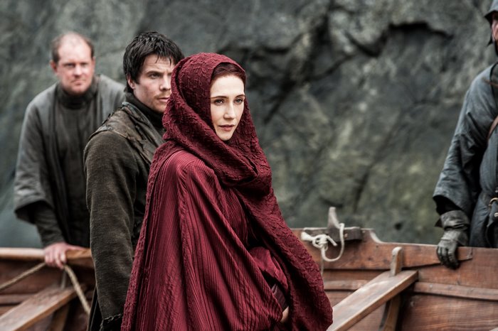Melisandre and Davos Seaworth from Game of Thrones