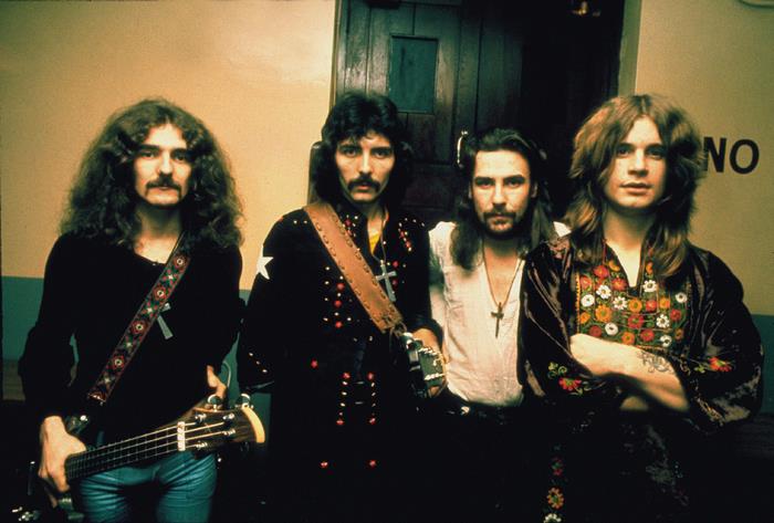 Black Sabbath band members posing
