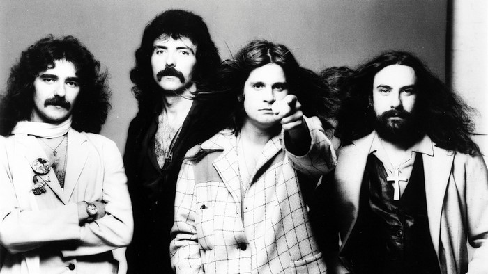 Black Sabbath band members posing