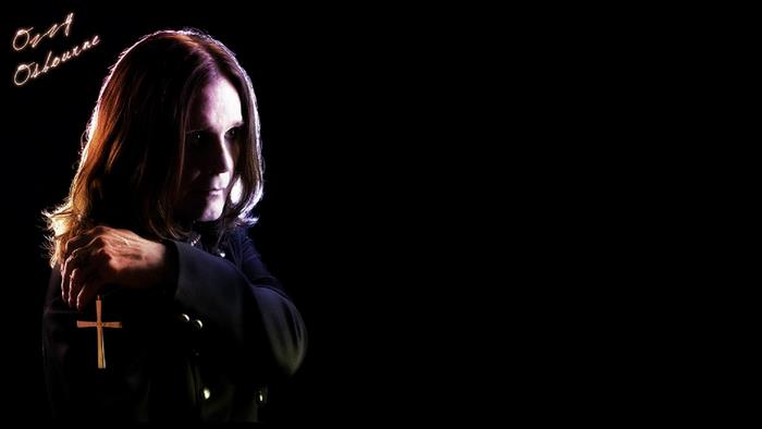 Ozzy Osbourne with a cross