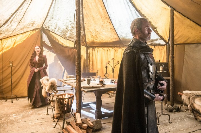 Stannis Baratheon and Melisandre from Game of Thrones