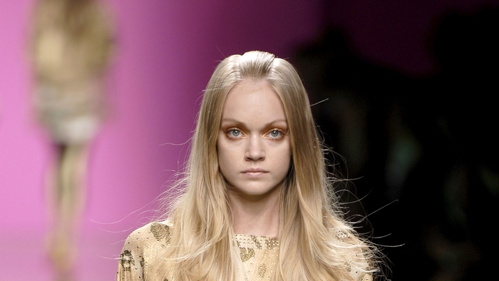 Lindsay Ellingson on a runway