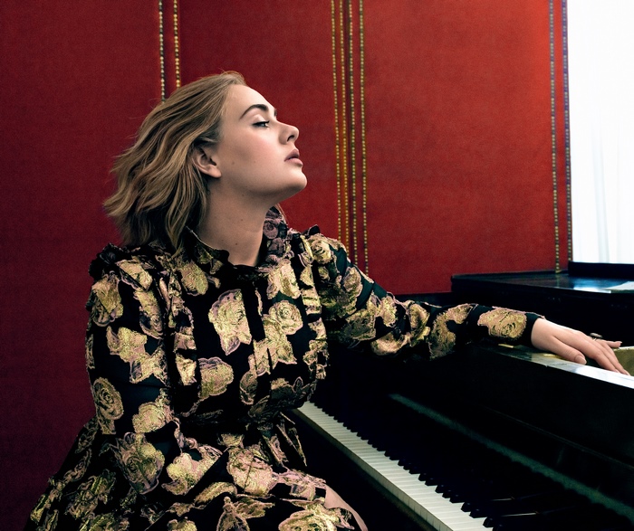 Adele at a piano