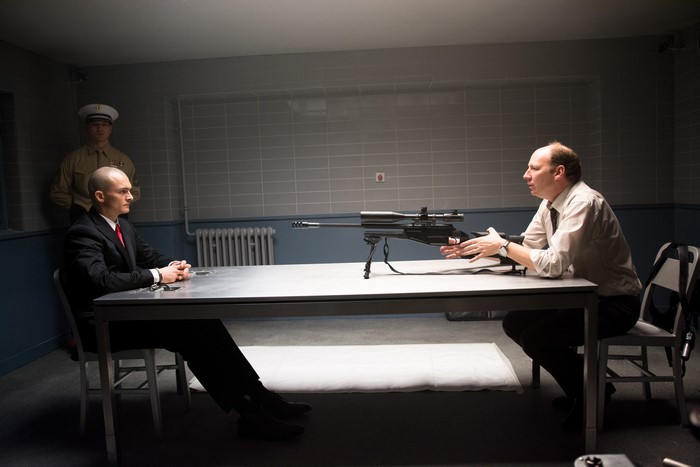 Rupert Friend in a interrogation room
