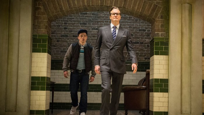 Colin Firth and Taron Egerton in Kingsman