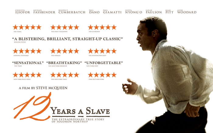 12 Years a Slave movie poster with Chiwetel Ejiofor