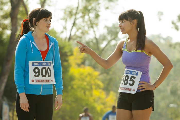Hannah Simone and Zooey Deschanel at a 10K Run