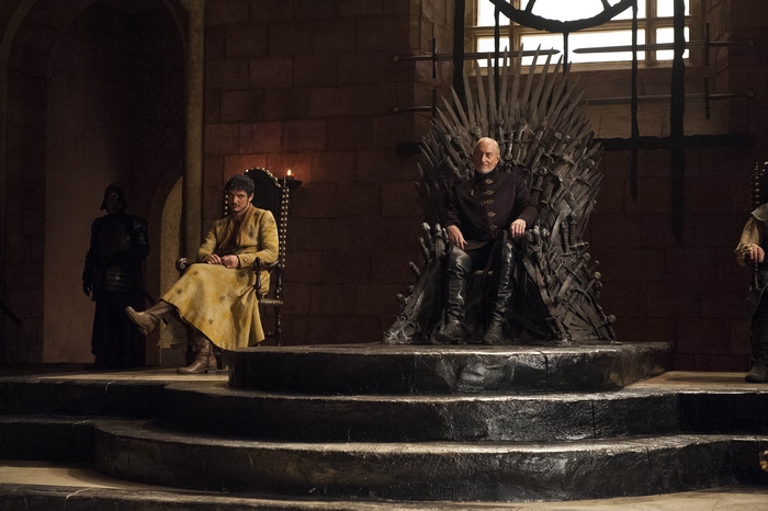 Oberyn Martell and Tywin Lannister on thrones