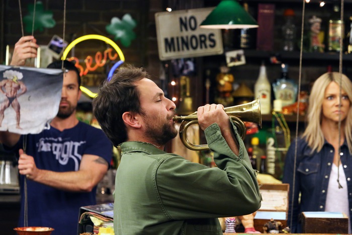 Charlie Day plays trumpet in Paddy's Pub