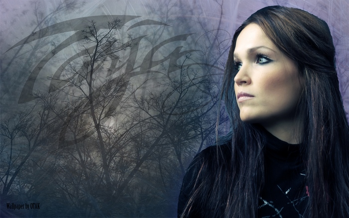 Tarja Turunen in a dark forest