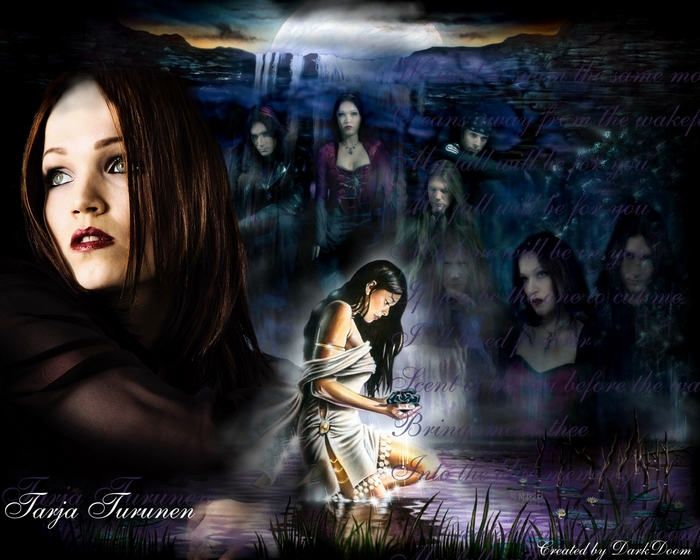 Tarja Turunen with ethereal figures