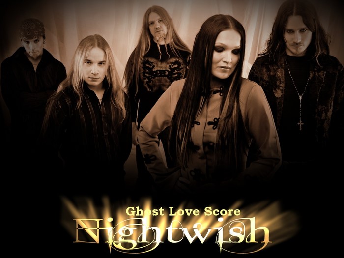 Nightwish band members with Tarja Turunen