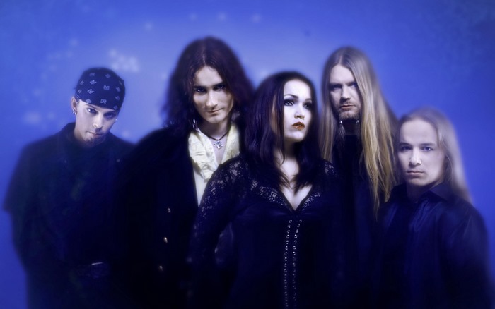 Nightwish band members posing