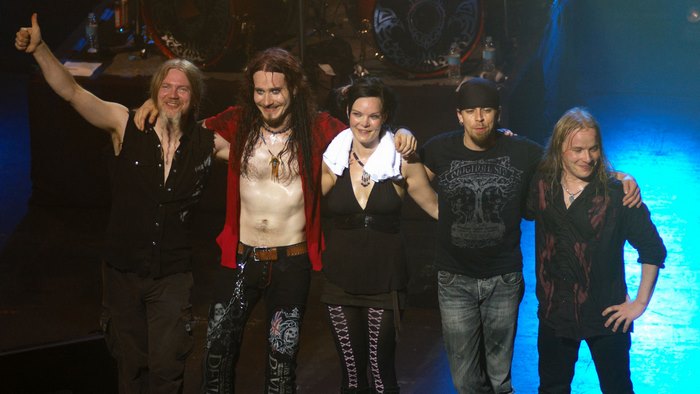 Nightwish band members on stage