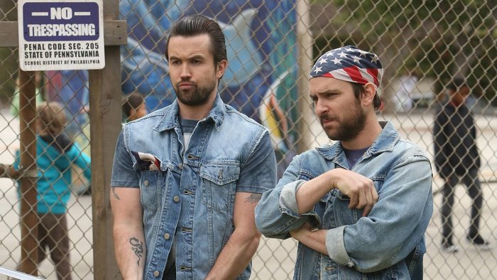 Rob McElhenney and Charlie Day in denim vests
