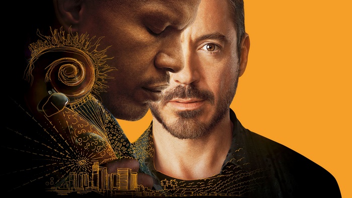 Jamie Foxx and Robert Downey Jr. in a movie poster