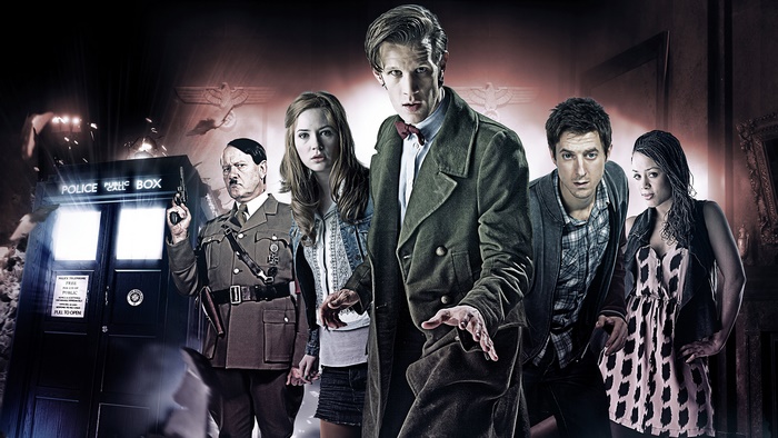 Doctor Who: The Eleventh Doctor and companions with Hitler