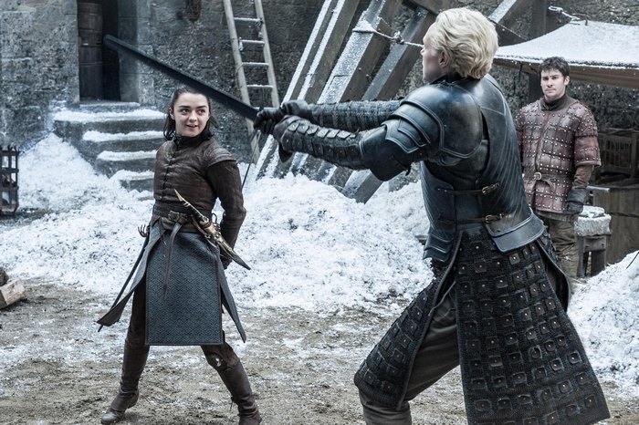 Arya Stark and Brienne of Tarth training