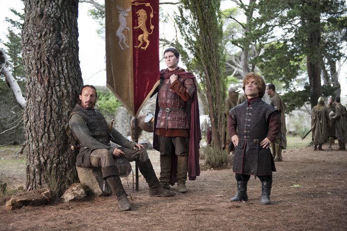 Game of Thrones: Jorah Mormont, Tyrion Lannister, and Daenerys Targaryen