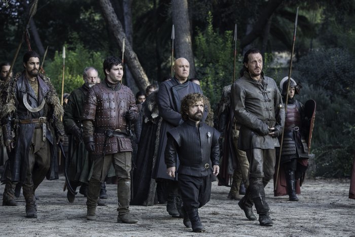 Tyrion Lannister and soldiers from Game of Thrones