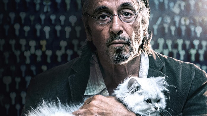 Al Pacino holding a cat