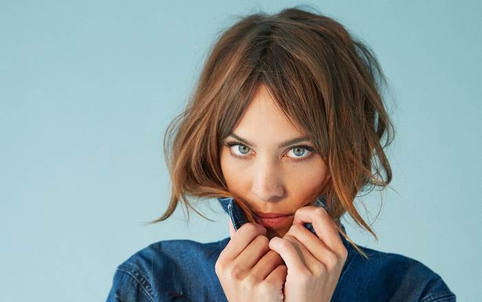 Alexa Chung in Denim Shirt