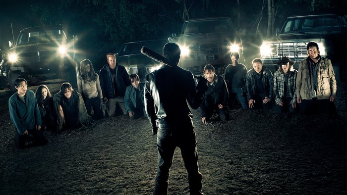 Negan and his victims from The Walking Dead