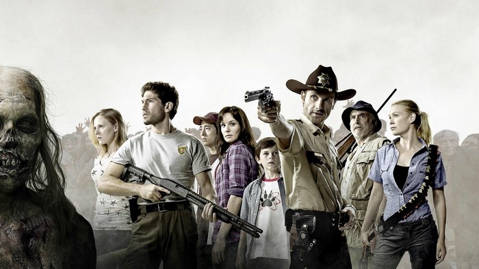 The Walking Dead characters with zombies